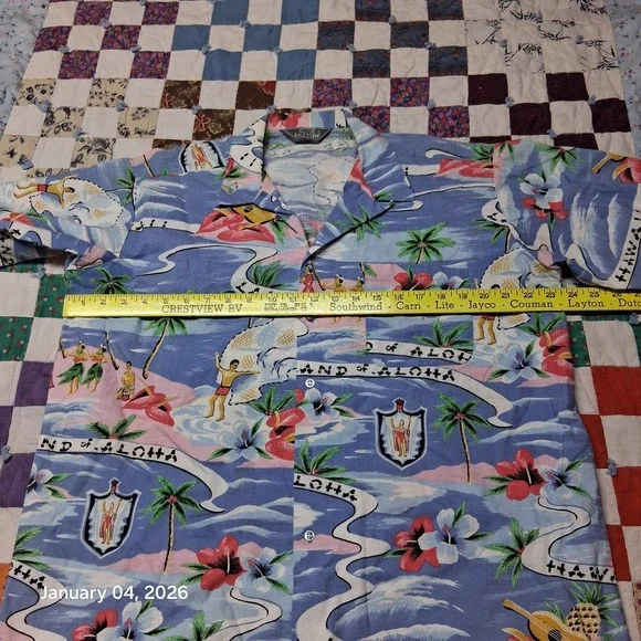 Vintage 90s Le Tigre Hawaiian Beach Surf Shirt Size Large Aloha Tropical - Picture 4 of 7
